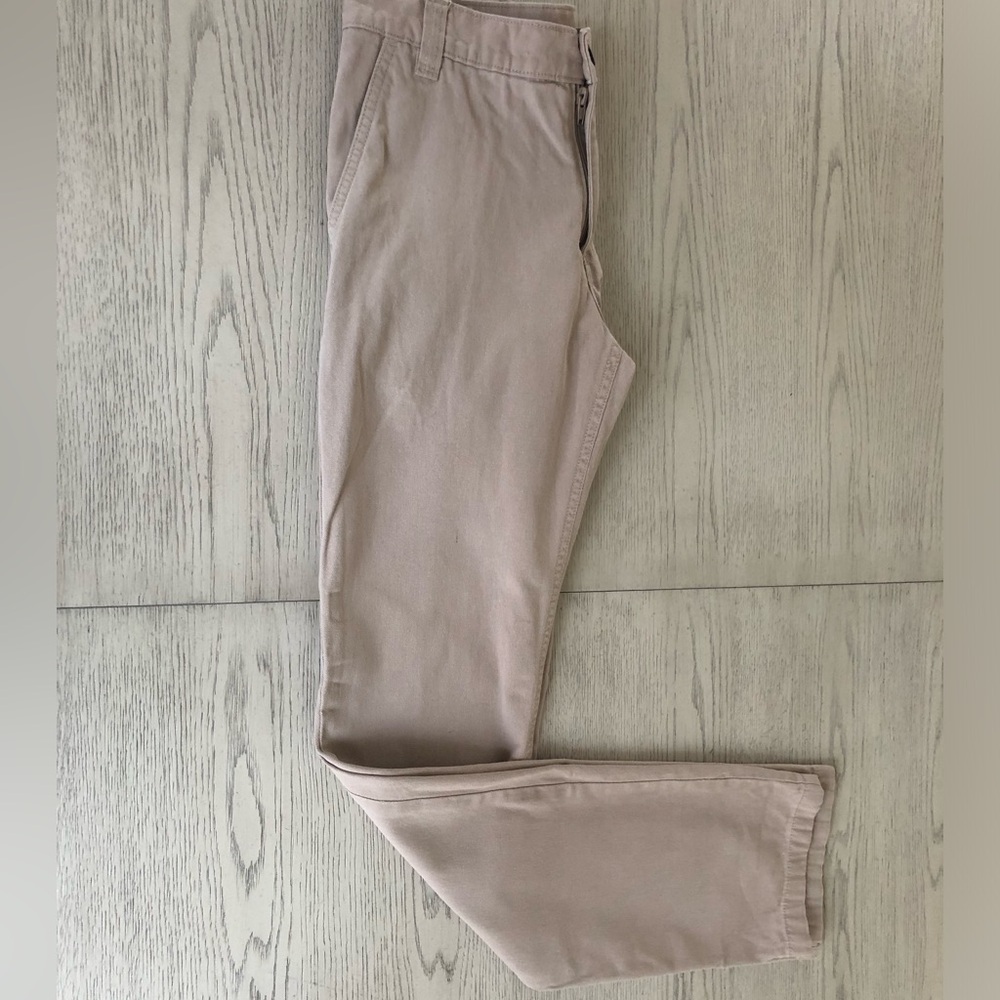 Mens Slim Fit Cream Tan Khaki Pants Chino Cargo Size 29